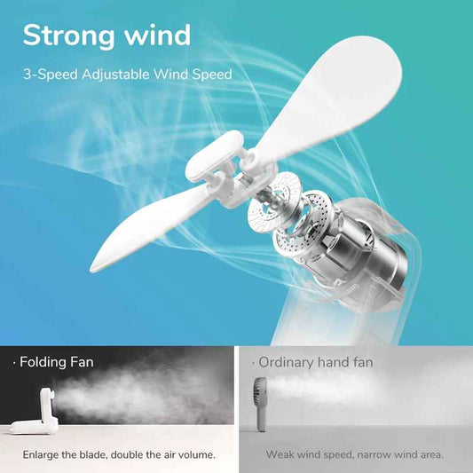 JISULIFE Portable Fan Mini Handheld Fan USB 4500mAh Recharge Hand Held Small 3 in1 Pocket Fan with Power Bank Flashlight Feature