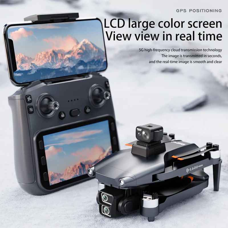 LYZRC L600-1 PRO Brushless Motor LCD Color Screen RC 4K Camera Drone GPS Positioning 360° Laser Obstacle Avoidance L600 PRO Drone