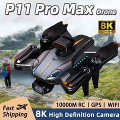 New P11 Max Drone 8K 5G HD GPS Professional Aerial Photography Dual Camera Obstacle Avoidanc Brushless Foldable Quadrotor 10000M