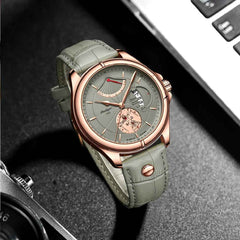 POEDAGAR Luxury Business Men's Quartz Wristwatch Waterproof Luminous Date Leather Man Watch Fashion Watches For Men Reloj Hombre