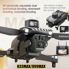 U33/U99 4.5-inch screen controlled drone GPS positioning dual camera brushless motor aircraft laser obstacle avoidance remote